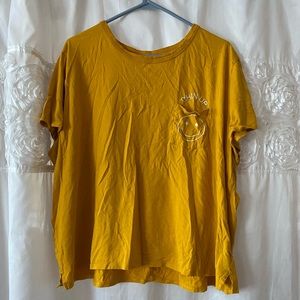 Old Navy Yellow Chin Up Embroidered Tee Size XXL